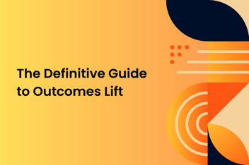 Image with Graphic Shapes and text "The definitive guide to Outcomes Lift" by DISQO 