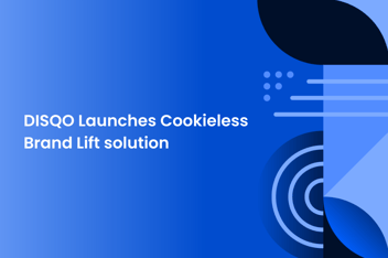 graphical image with text "DISQO launches cookieless Brand Lift solution"