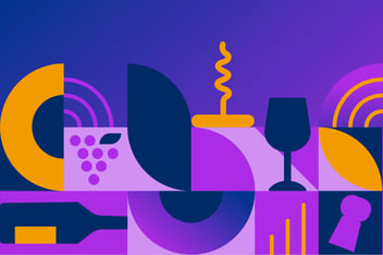purple and yellow patterns representing alcohol advertising