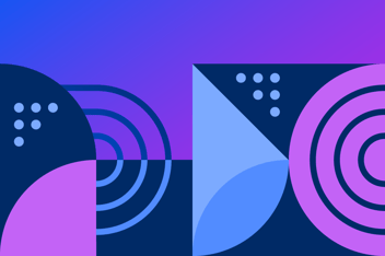 blue and purple patterns representing connected tv