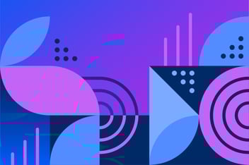 Image of purple graphics representing data and advertising effectiveness.