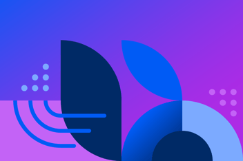 Image of blue and purple graphic illustrations for our ad measurement benchmarks report.