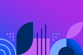 Image of purple and blue graphics that represent data for our ad effectiveness measurement benchmarks report.