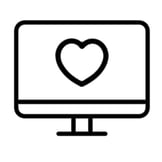 image of heart on computer representing brand love