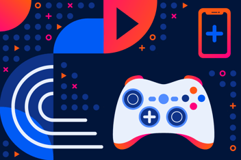 Illustrated image of a gaming console representing the in game advertising report.