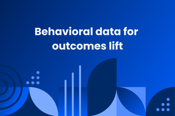 Image of blue graphical illustrations for the behavioral data for outcomes lift article.